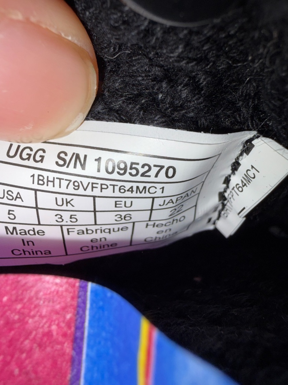 UGG Black Knit Mid-Calf Boots with Multicolor Floral Applique. Limited edition - Picture 8 of 10
